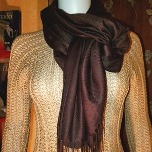 🤎 Elegant Rich Brown Shawl Blanket Scarf Wrap 🤎